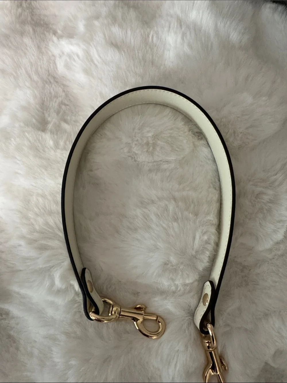 kate spade Cream Pebbled Leather Shoulder Bag with Black Trim